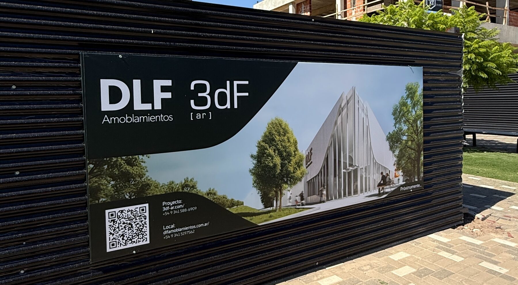 Cartel de obra DLF Amoblamientos
